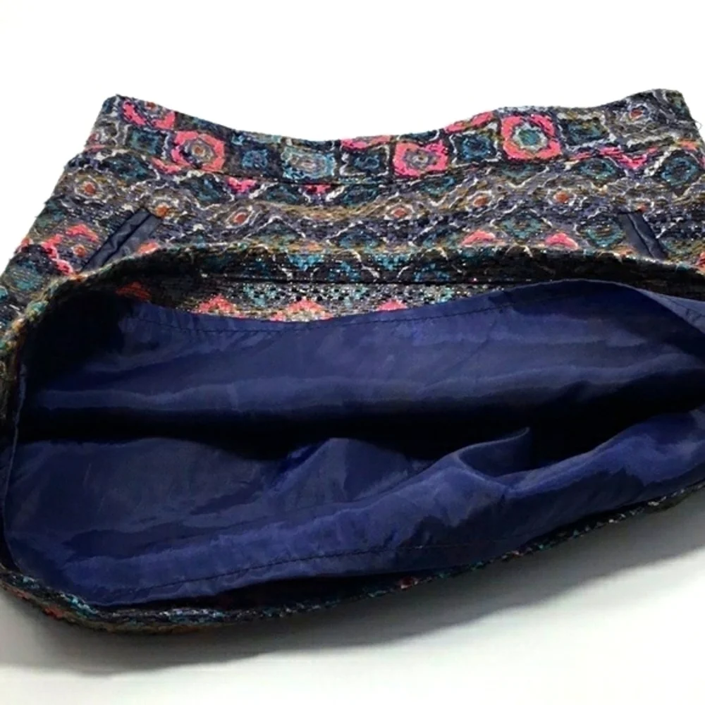 Genuine Kids From Oshkosh Pink Navy Blue and Metallic Embroidered Skirt Size 5T